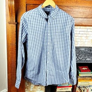 J. Crew Factory Blue and White Plaid Men's Shirt